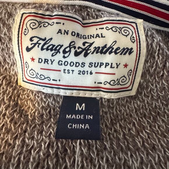 Flag & Anthem Men’s Brown Knit Hooded Sweater Pullover Medium NWT Casual Warm - Picture 10 of 10